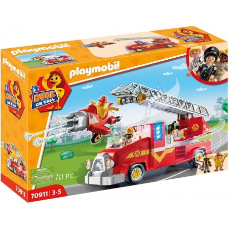 Playmobil 70911 Duck on Call - Camion de Pompier- Duck on Call- Duck on Call- l'incroyable équipe playmoville