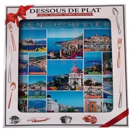 Dessous de plat French riviera multivues 20 x 20 cm