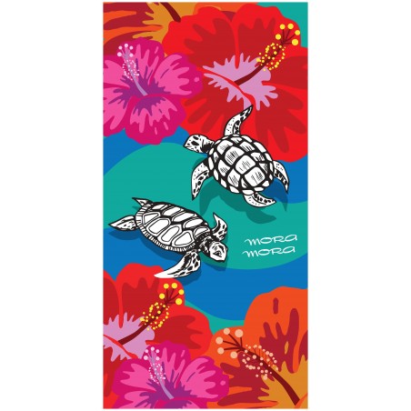 Serviette de plage tortues fleurs