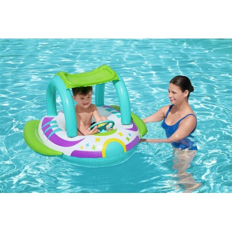 Bateau gonflable pour enfants Space Splash™ avec toit pare-soleil 107 x 112 cm