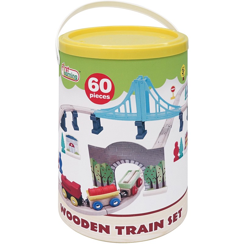 Baril Train Bois 60 Pièces Baril Train Bois 60 Pièces
