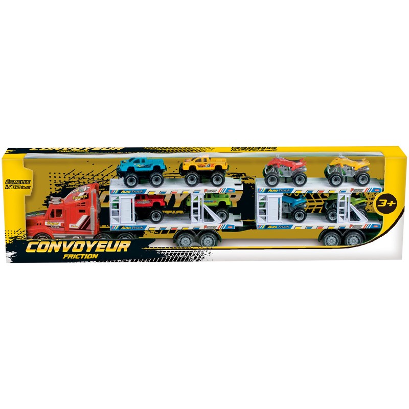 Camion remorque à friction convoyeur de quad 3 modèles aléatoire Camion remorque à friction convoyeur de quad 3 modèles aléatoire