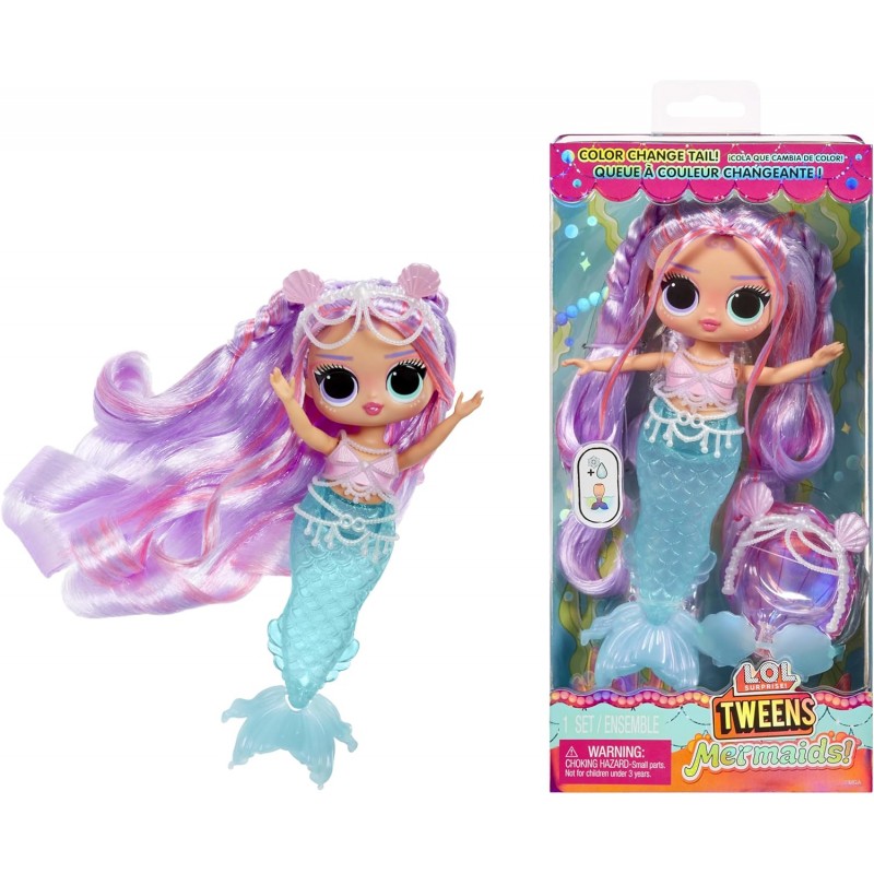 LOL Surprise Tweens - Mermaid Lana marine - Poupée Mannequin avec Queue de Sirène de Couleur Changeante LOL Surprise Tweens - Mermaid Lana marine - Poupée Mannequin avec Queue de Sirène de Couleur Changeante