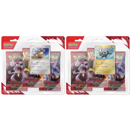 Pokémon JCC - Écarlate et Violet - Pack Blister de 3 Boosters EV10 Rivalités Destinées (1 Booster aléatoire)