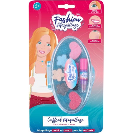 Maquillage en etui ovale fard a joue-fard a paupiére-rouge a levres