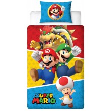 Housse de couette Mario ,Luigi et Toad polyester