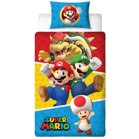 Housse de couette Mario ,Luigi et Toad polyester