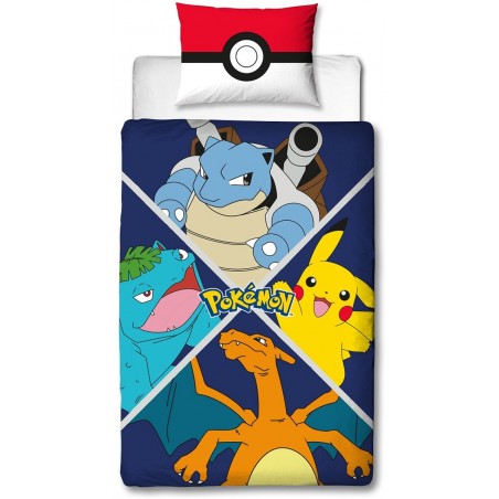 Housse de couette Pokémon Pikachu starter évolution II réversible