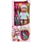 Poussette canne avec bebe poupon 33 cm et accessoires
