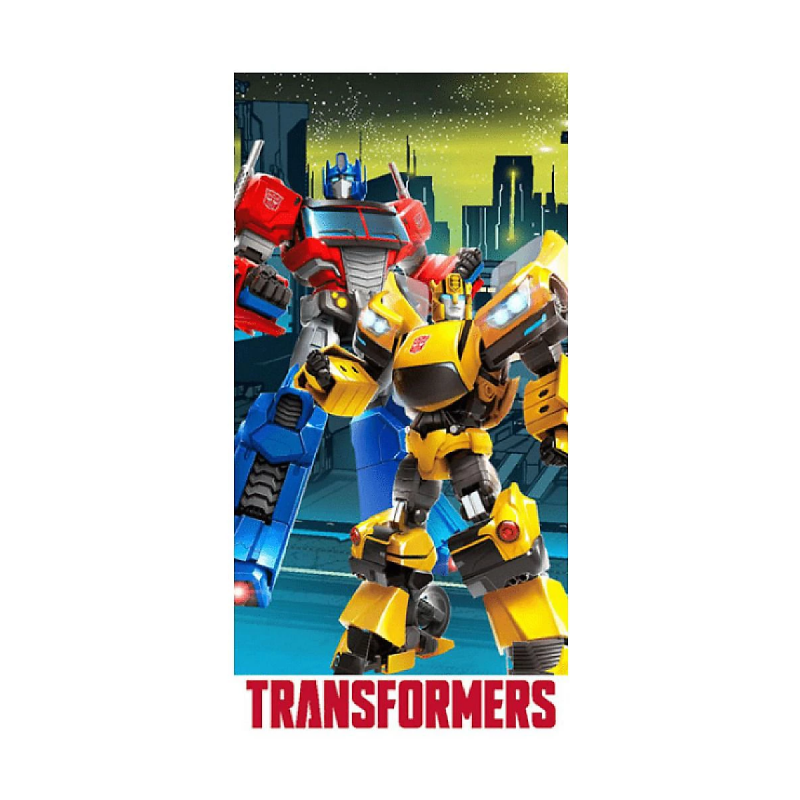 Serviette de bain Transformers Optimus Prime et Bumblebee