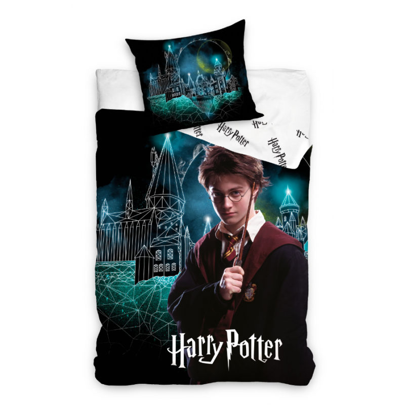 Housse de couette Harry Potter chateau avec taie 65x65 cm Housse de couette Harry Potter chateau avec taie 65x65 cm