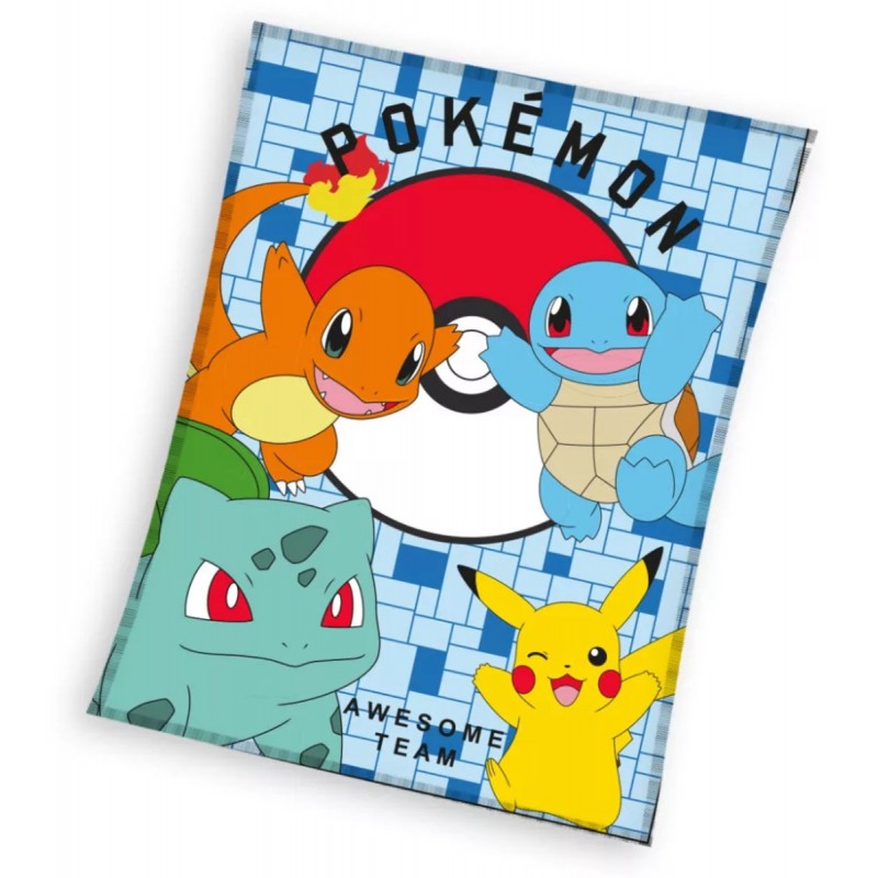 Plaid polaire Pokemon Pikachu,Salaméche,Carapuce,Bulbizarre Plaid polaire Pokemon Pikachu,Salaméche,Carapuce,Bulbizarre