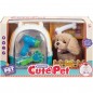 Caisse de transport et peluche chien