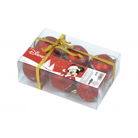 Lot de 6 boules de sapin de Noël 8 cm Mickey
