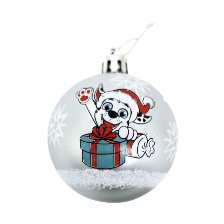 Lot de 6 boules de sapin de Noël 8 cm Pat Patrouille