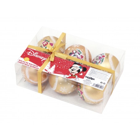 Lot de 6 boules de sapin de Noël 8 cm Minnie