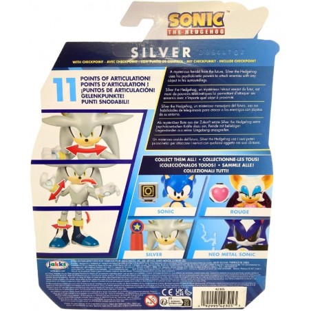 Sonic The Hedgehog Figurine Silver de 10,2 cm