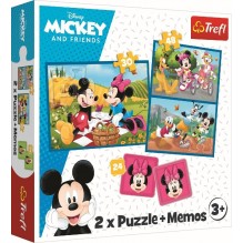 Mickey et Minnie Puzzle 30 et 48 piéces et memos