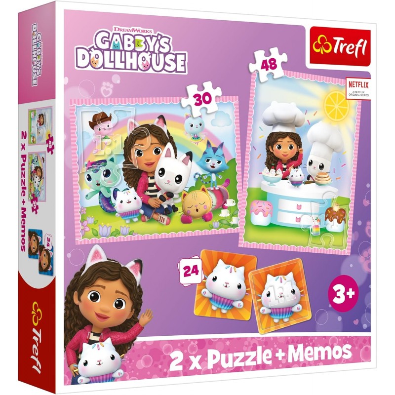 Gabby's dollhouse Puzzle 30 et 48 piéces et memos Gabby's dollhouse Puzzle 30 et 48 piéces et memos