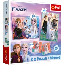 La reine des neiges Puzzle 30 et 48 piéces et memos