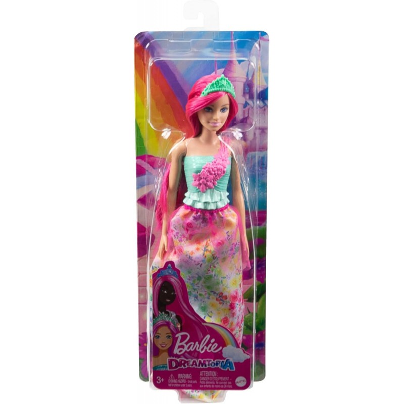 Poupée Barbie Royal Dreamtopia Cheveux Roses avec Corsage Scintillant, Jupe À Fleurs Poupée Barbie Royal Dreamtopia Cheveux Roses avec Corsage Scintillant, Jupe À Fleurs