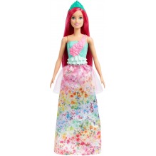 Poupée Barbie Royal Dreamtopia Cheveux Roses avec Corsage Scintillant, Jupe À Fleurs