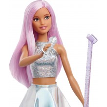 Poupée Barbie Pop Star, poupée vêtue d’une jupe irisée avec microphone