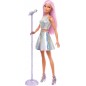 Poupée Barbie Pop Star, poupée vêtue d’une jupe irisée avec microphone Poupée Barbie Pop Star, poupée vêtue d’une jupe irisée avec microphone