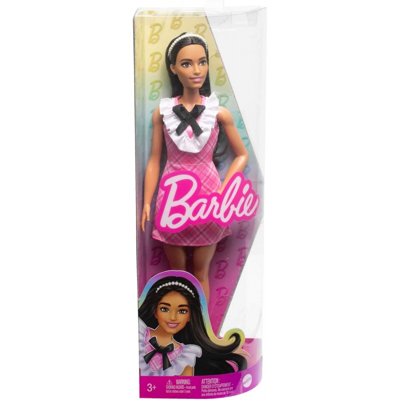 Poupée Barbie Fashionistas,Cheveux Noirs avec Robe Rose Poupée Barbie Fashionistas,Cheveux Noirs avec Robe Rose
