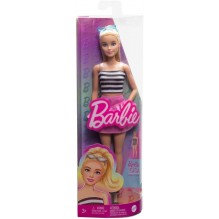 Poupée Barbie Fashionistas,Blonde avec Haut rayé, Jupe Rose