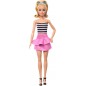 Poupée Barbie Fashionistas,Blonde avec Haut rayé, Jupe Rose Poupée Barbie Fashionistas,Blonde avec Haut rayé, Jupe Rose