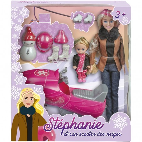 Poupée Stéphanie et son scooter des neiges