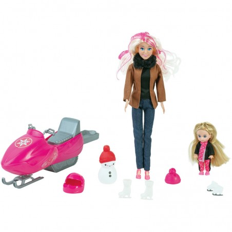 Poupée Stéphanie et son scooter des neiges