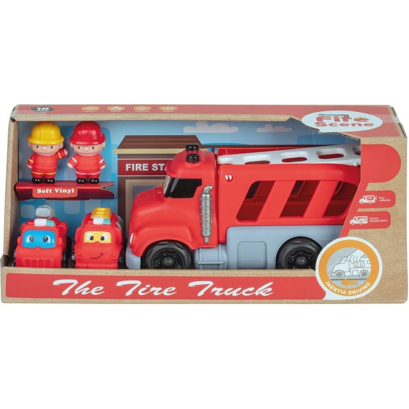 Coffret véhicule soft à friction pompier