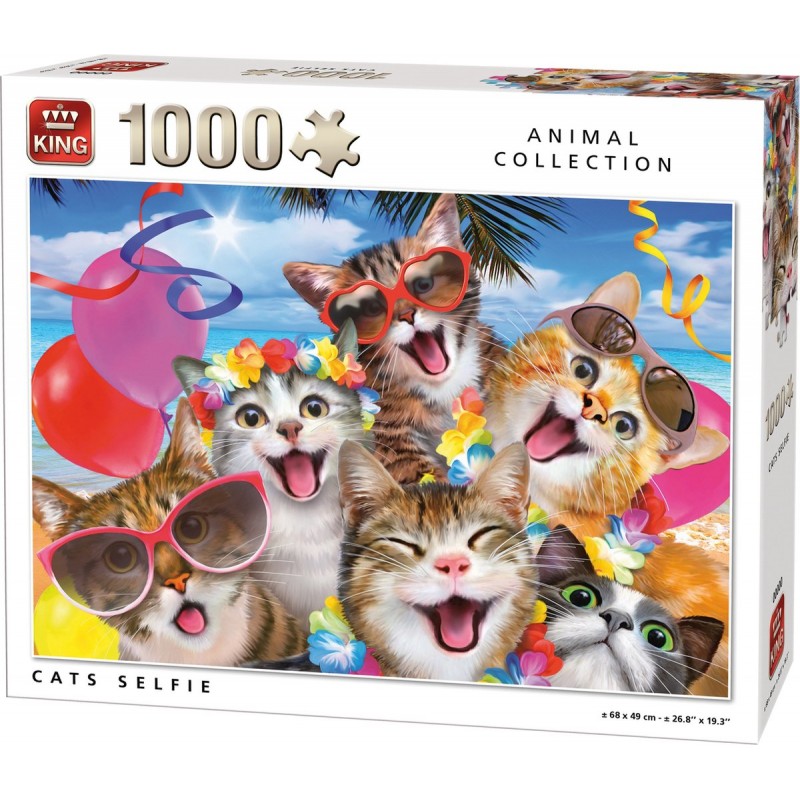 Puzzle 1000 piéces équipe de chats selfie