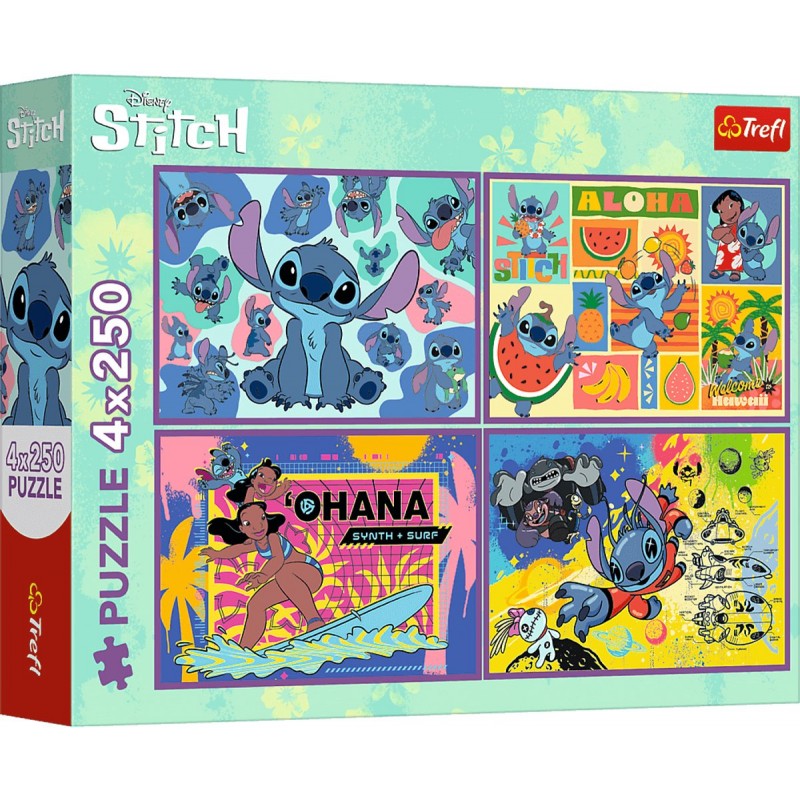 Lilo & Stitch Puzzle 4 x 250 piéces Lilo & Stitch Puzzle 4 x 250 piéces