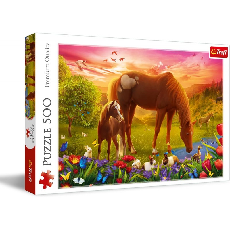 Puzzle chevaux dans le pré 500 piéces Puzzle chevaux dans le pré 500 piéces