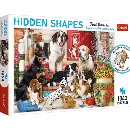 Puzzle 1000 + 43 piéces de chiens Trouvez Puzzle des Formes Cachées