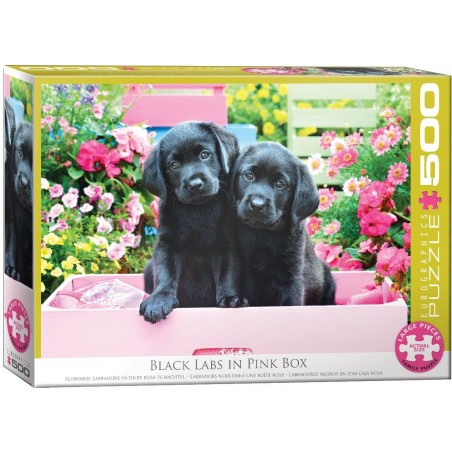 Puzzle 500 piéces Black labs pink