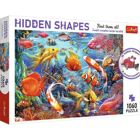 Puzzle Hidden Shapes , Vie sous-Marine - 1000 + 60 Pièces, Trouvez Puzzle des Formes