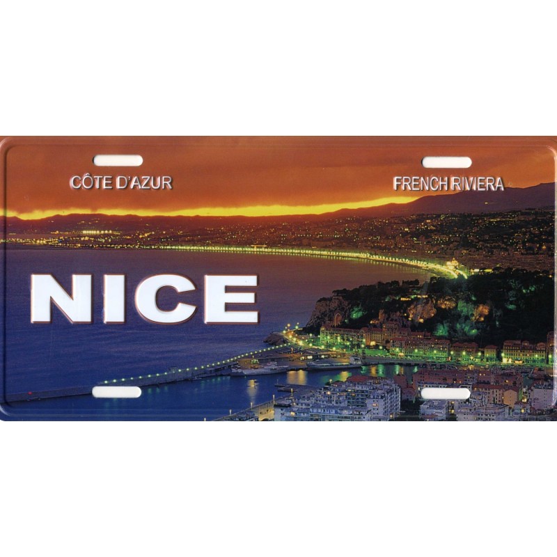 Plaque de rue Nice la nuit