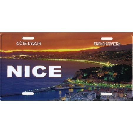 Plaque de rue Nice la nuit