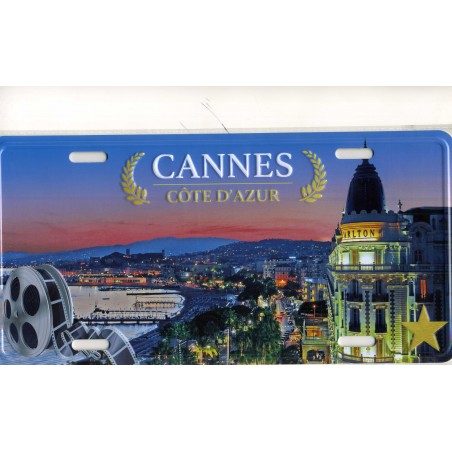 Plaque de rue Cannes la nuit