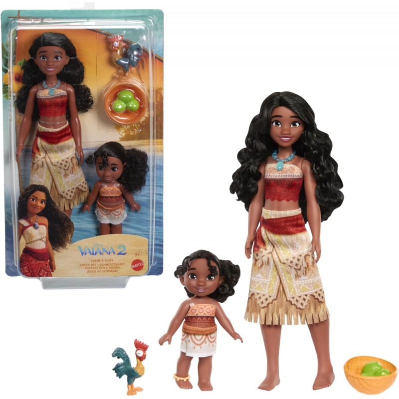 Disney Vaiana et sa sœur, coffret de 2 poupées Disney Vaiana et sa sœur, coffret de 2 poupées