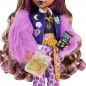 Monster High Poupée Articulée Loup-Garou Clawdeen Wolf en Tenue Tendance, avec Chien Crescent