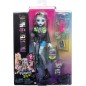 Monster High Poupée Frankie Stein Poupée habillée d’une veste et d’un short en denim