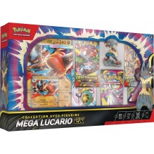 Pokémon : Collection avec Figurine Méga-Lucario-ex (1 Carte Promo Brillante texturée, 1 Carte Promo Grand Format, 5 boosters