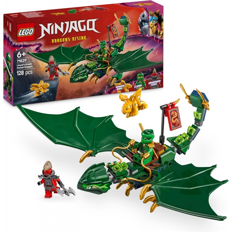 LEGO Ninjago Le Dragon Vert de la forêt de Lloyd - Jouet de Construction avec 2 minifigurines et Un Dragon articulé 71829