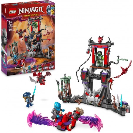 LEGO Ninjago Le Village de la tempête draconique - Jeu de Construction avec 6 minifigurines et Une toupie  71841