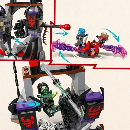 LEGO Ninjago Le Village de la tempête draconique - Jeu de Construction avec 6 minifigurines et Une toupie 71841